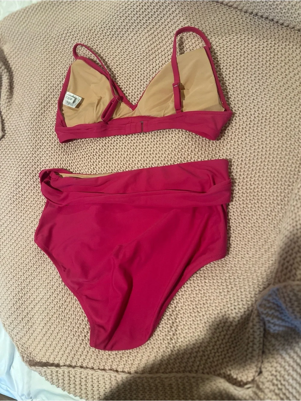 J  crew Bright Pink Two-Piece Bikini Set